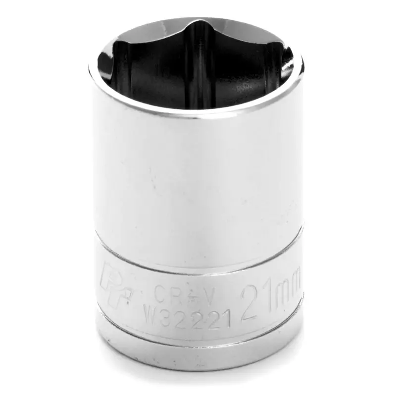 Chrome Socket, 1/2" Drive, 21Mm, 6 Point, Shallow Wlmw32221 Wilmar Corp. / Performance Tool 1