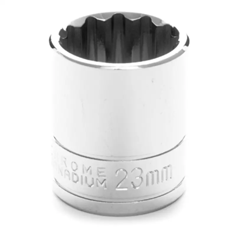 Chrome Socket, 1/2" Drive, 23Mm, 12 Point, Shallow Wlmw32823 Wilmar Corp. / Performance Tool 1