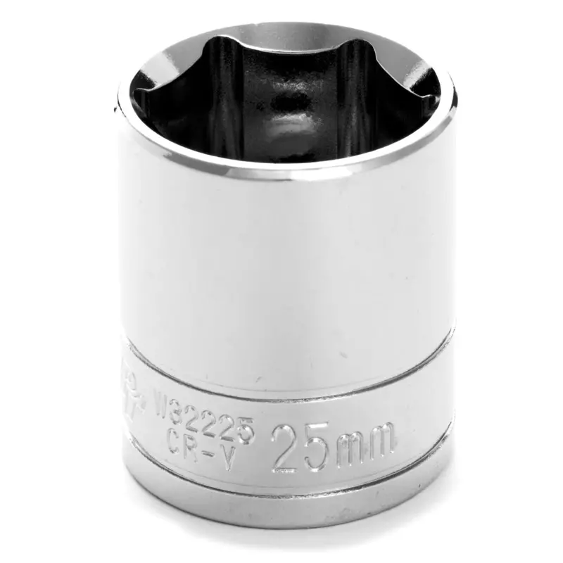 Chrome Socket, 1/2" Drive, 25Mm, 6 Point, Shallow Wlmw32225 Wilmar Corp. / Performance Tool 1