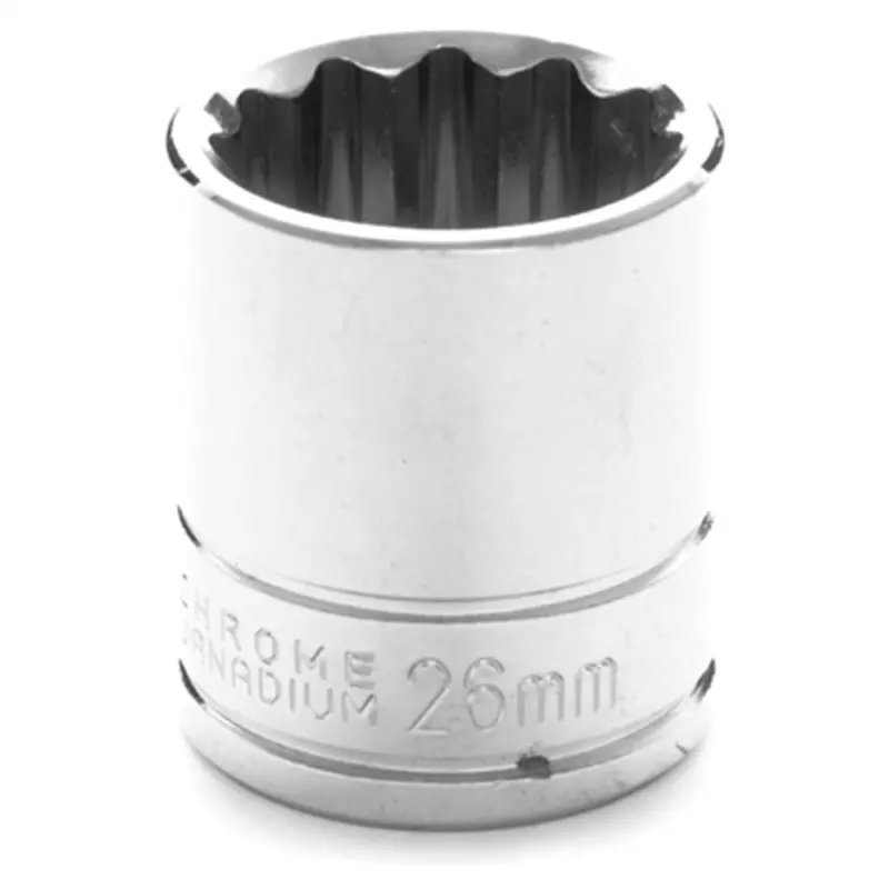 Chrome Socket, 1/2" Drive, 26Mm, 12 Point, Shallow Wlmw32826 Wilmar Corp. / Performance Tool 1