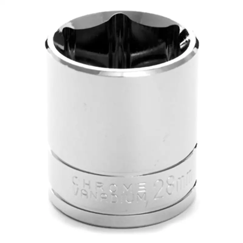 Chrome Socket, 1/2" Drive, 28Mm, 6 Point, Shallow Wlmw32228 Wilmar Corp. / Performance Tool 1