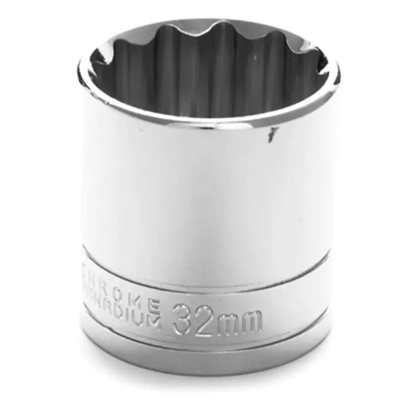 Chrome Socket, 1/2" Drive, 32Mm, 12 Point, Shallow Wlmw32832 Wilmar Corp. / Performance Tool 1