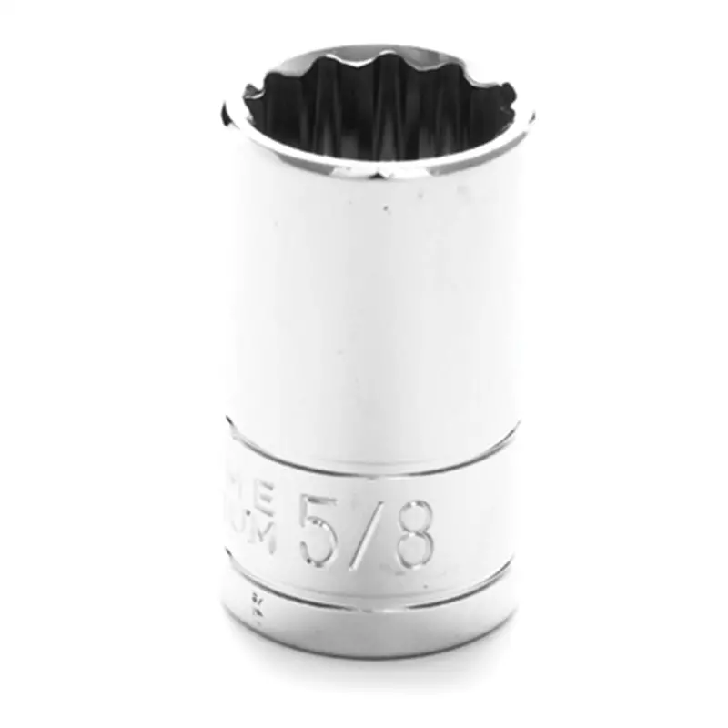 Chrome Socket, 1/2" Drive, 5/8", 12 Point, Shallow Wlmw32520 Wilmar Corp. / Performance Tool 1