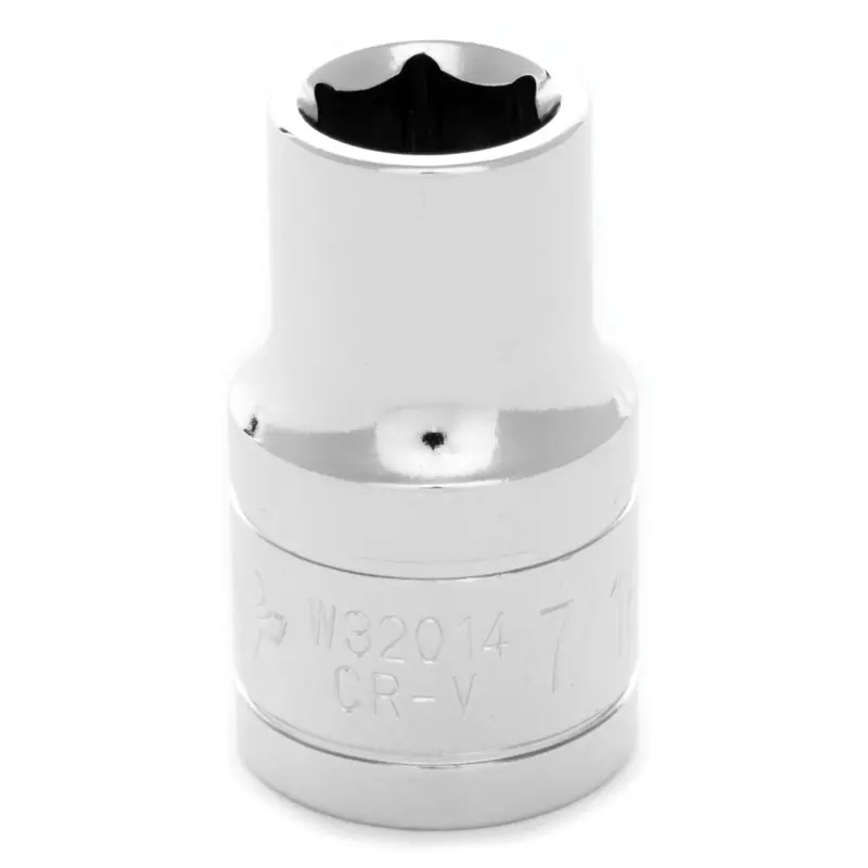 Chrome Socket, 1/2" Drive, 7/16", 6 Point, Shallow Wlmw32014 Wilmar Corp. / Performance Tool 1