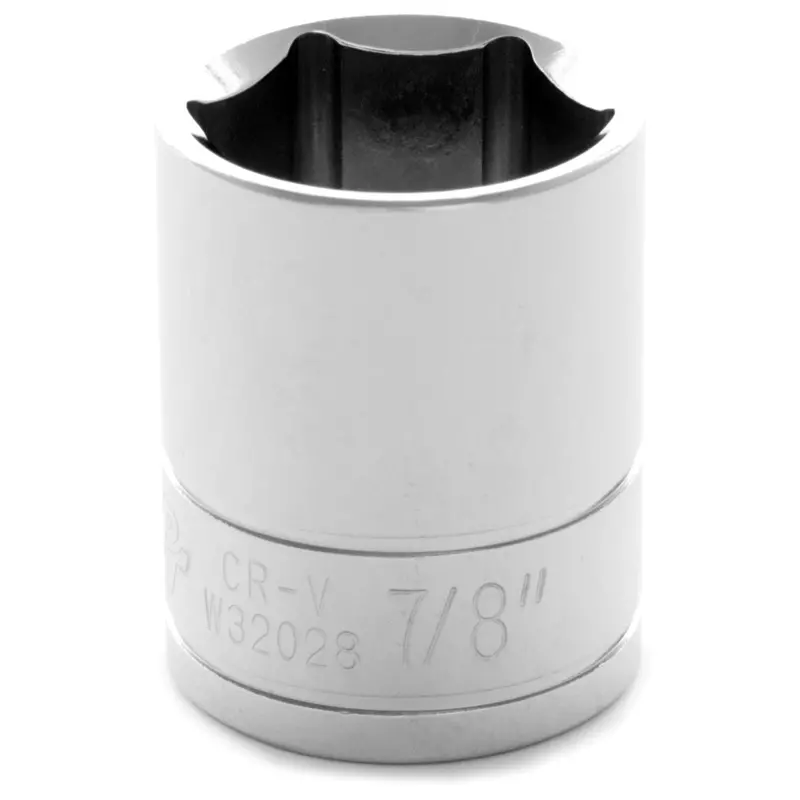 Chrome Socket, 1/2" Drive, 7/8", 6 Point, Shallow Wlmw32028 Wilmar Corp. / Performance Tool 1