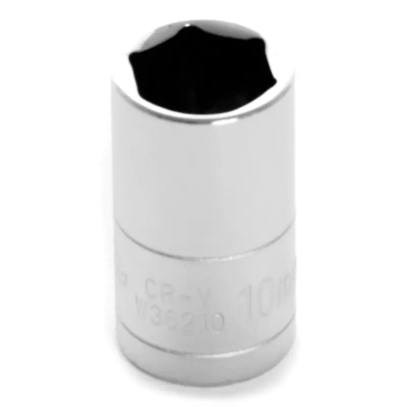 Chrome Socket, 1/4" Drive, 10Mm, 6 Point, Shallow Wlmw36210 Wilmar Corp. / Performance Tool 1