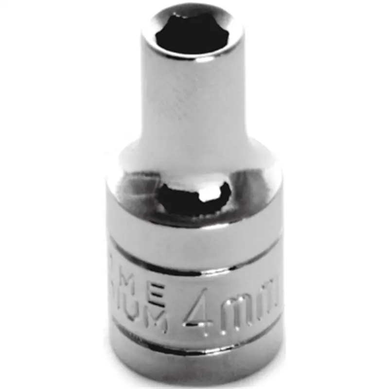 Chrome Socket, 1/4" Drive, 4Mm, 6 Point, Shallow Wlmw36204 Wilmar Corp. / Performance Tool 1