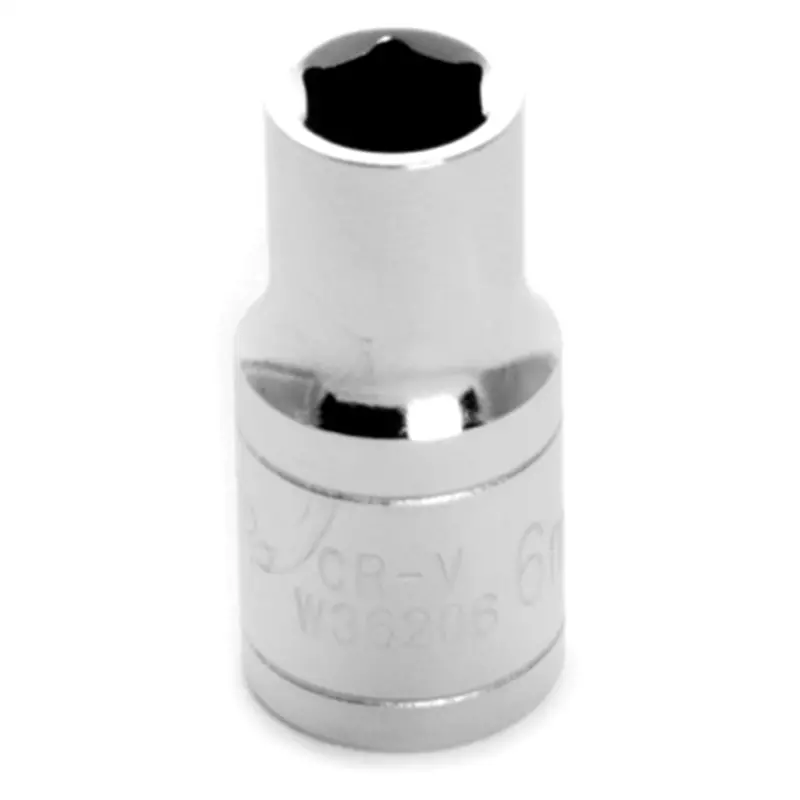 Chrome Socket, 1/4" Drive, 6Mm, 6 Point, Shallow Wlmw36206 Wilmar Corp. / Performance Tool 1