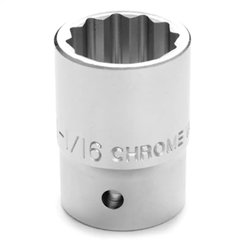 Chrome Socket, 3/4 Drive, 1-1/16", 12 Point, Shallow Wlmw34534 Wilmar Corp. / Performance Tool 1