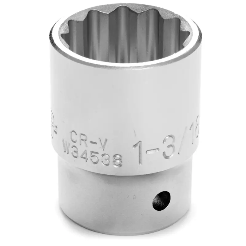 Chrome Socket, 3/4 Drive, 1-3/16", 12 Point, Shallow Wlmw34538 Wilmar Corp. / Performance Tool 1