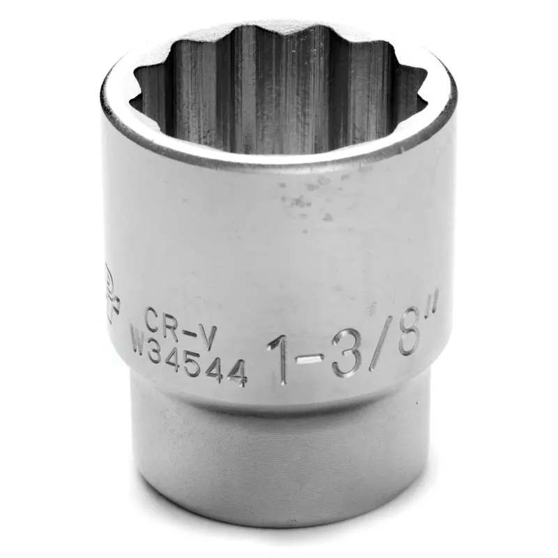 Chrome Socket, 3/4 Drive, 1-3/8", 12 Point, Shallow Wlmw34544 Wilmar Corp. / Performance Tool 1