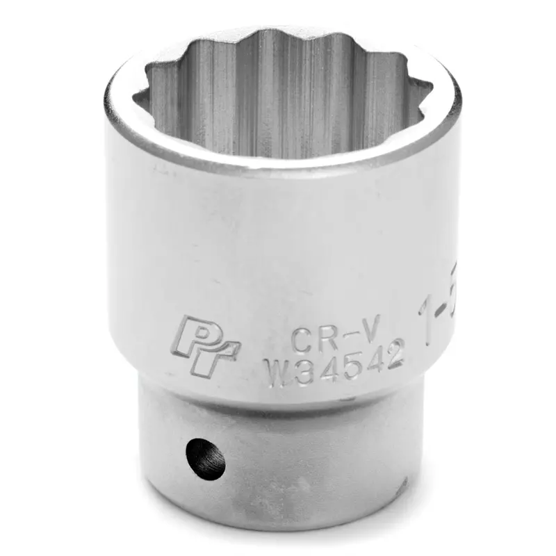 Chrome Socket, 3/4 Drive, 1-5/16", 12 Point, Shallow Wlmw34542 Wilmar Corp. / Performance Tool 1