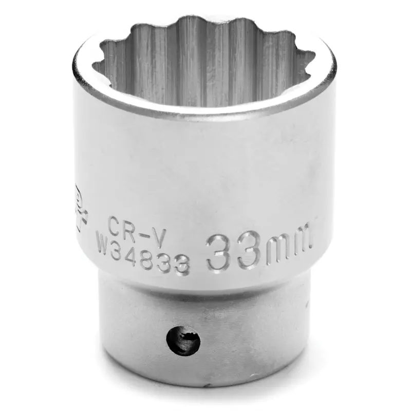 Chrome Socket, 3/4 Drive, 33Mm, 12 Point, Shallow Wlmw34833 Wilmar Corp. / Performance Tool 1