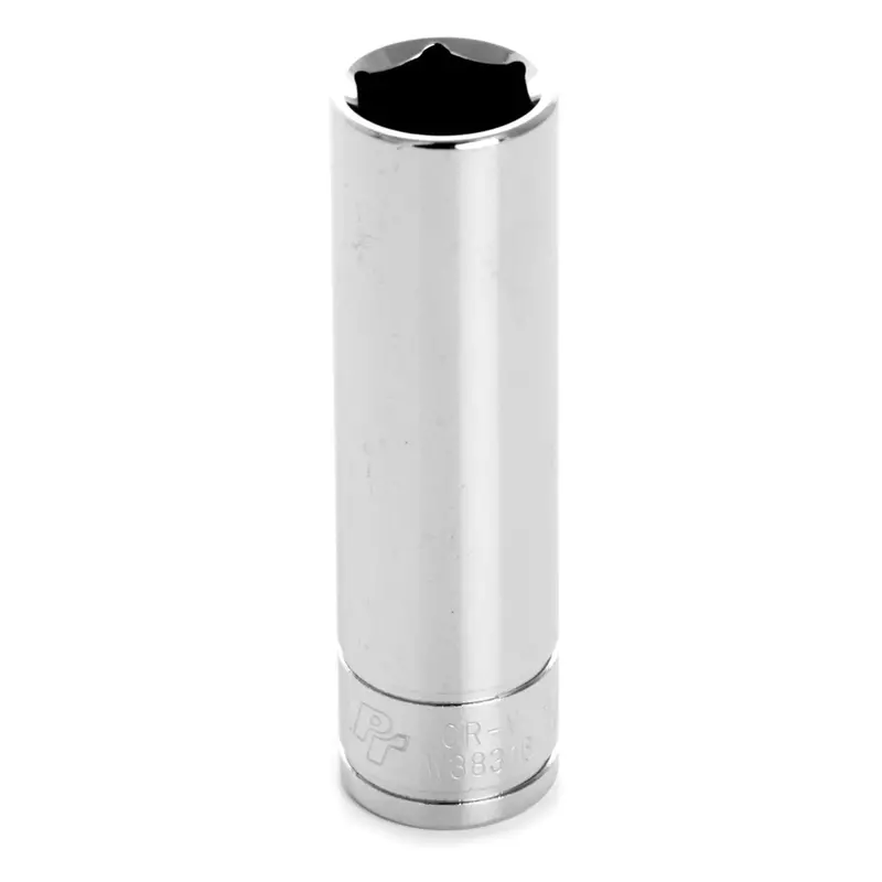 Chrome Socket, 3/8" Drive, 1/2", 6 Point, Deep Wlmw38316 Wilmar Corp. / Performance Tool 1