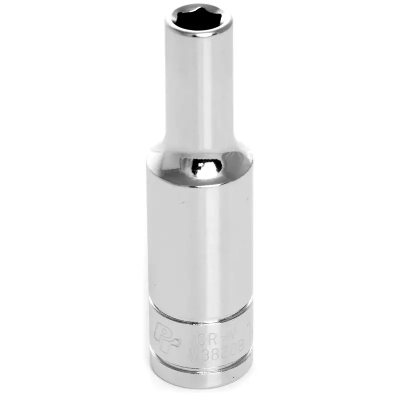 Chrome Socket, 3/8" Drive, 1/4", 6 Point, Deep Wlmw38308 Wilmar Corp. / Performance Tool 1