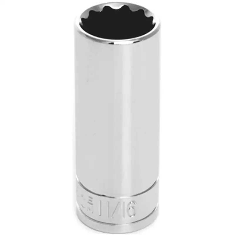 Chrome Socket, 3/8" Drive, 11/16", 12 Point, Deep Wlmw38622 Wilmar Corp. / Performance Tool 1
