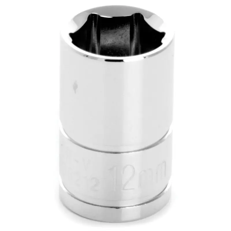 Chrome Socket, 3/8" Drive, 12Mm, 6 Point, Shallow Wlmw38212 Wilmar Corp. / Performance Tool 1