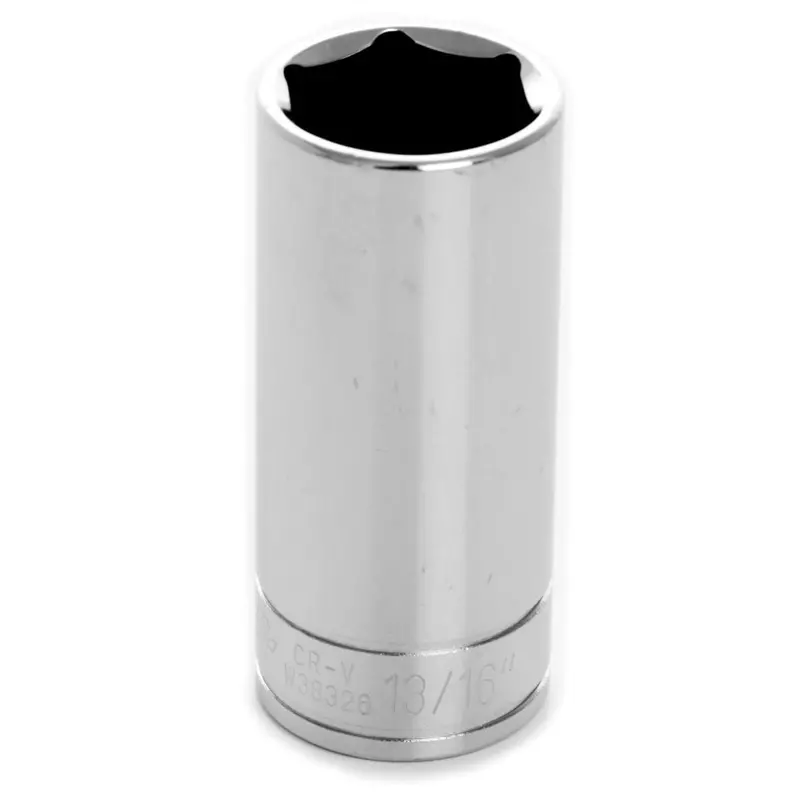 Chrome Socket, 3/8" Drive, 13/16", 6 Point, Deep Wlmw38326 Wilmar Corp. / Performance Tool 1