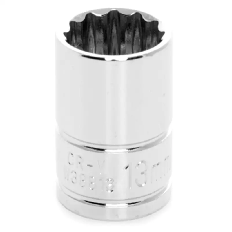 Chrome Socket, 3/8" Drive, 13Mm, 12 Point, Shallow Wlmw38813 Wilmar Corp. / Performance Tool 1