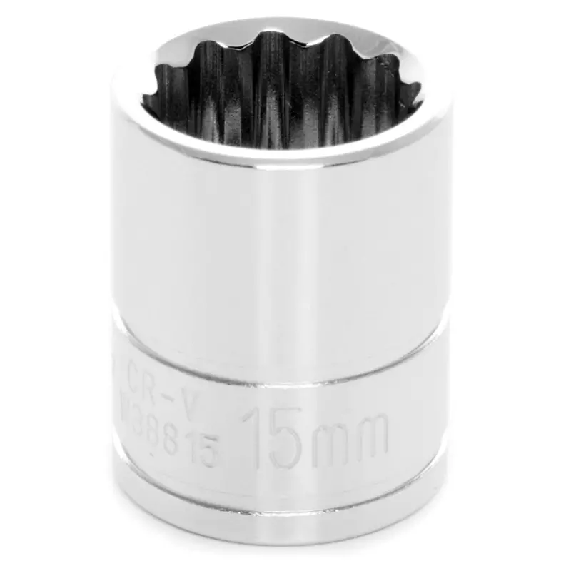 Chrome Socket, 3/8" Drive, 15Mm, 12 Point, Shallow Wlmw38815 Wilmar Corp. / Performance Tool 1