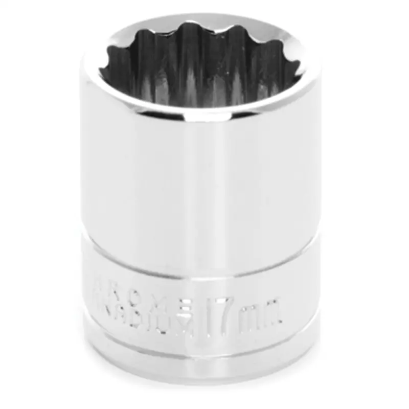 Chrome Socket, 3/8" Drive, 17Mm, 12 Point, Shallow Wlmw38817 Wilmar Corp. / Performance Tool 1