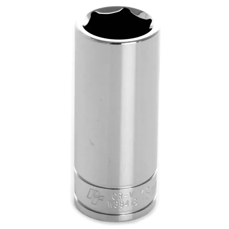 Chrome Socket, 3/8" Drive, 18Mm, 6 Point, Deep Wlmw38418 Wilmar Corp. / Performance Tool 1