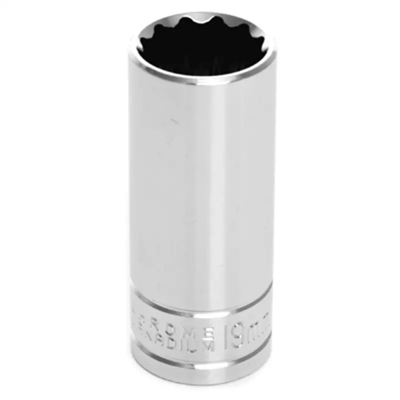Chrome Socket, 3/8" Drive, 19Mm, 12 Point, Deep Wlmw38719 Wilmar Corp. / Performance Tool 1
