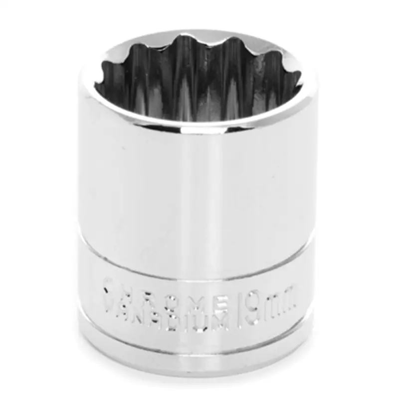 Chrome Socket, 3/8" Drive, 19Mm, 12 Point, Shallow Wlmw38819 Wilmar Corp. / Performance Tool 1