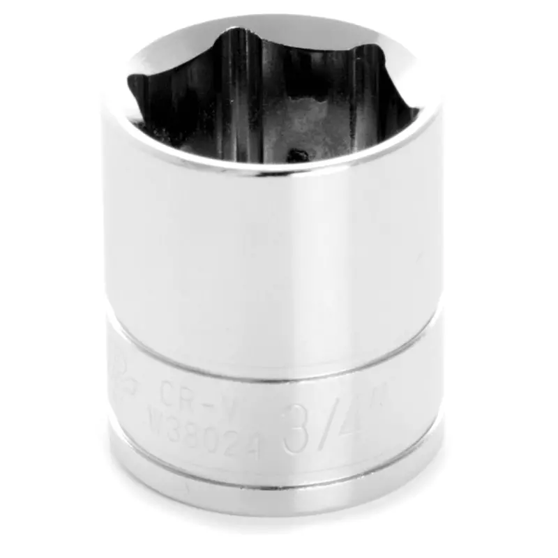 Chrome Socket, 3/8" Drive, 3/4", 6 Point, Shallow Wlmw38024 Wilmar Corp. / Performance Tool 1