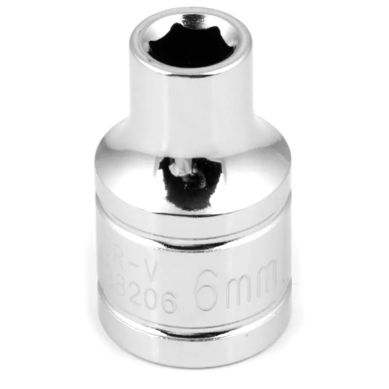 Chrome Socket, 3/8" Drive, 6Mm, 6 Point, Shallow Wlmw38206 Wilmar Corp. / Performance Tool 1