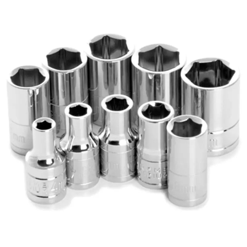 Chrome Socket Set, 1/4" Drive, 10 Piece, 4Mm To 13Mm, 6 Point, Shallow Wlmw36202 Wilmar Corp. / Performance Tool 1