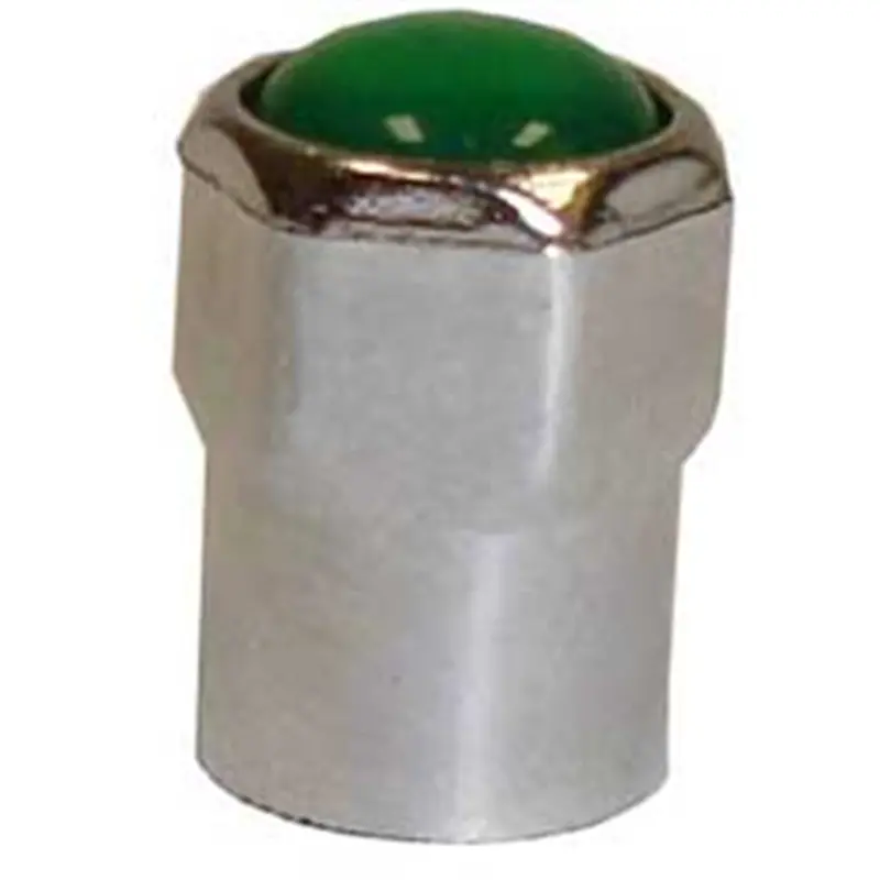 Chromed Plastic Hex Cap With Green Nitro I.D. Tip, Can Be Used In Tpms Applications (100/Box) Tmrti111 The Main Resource 1