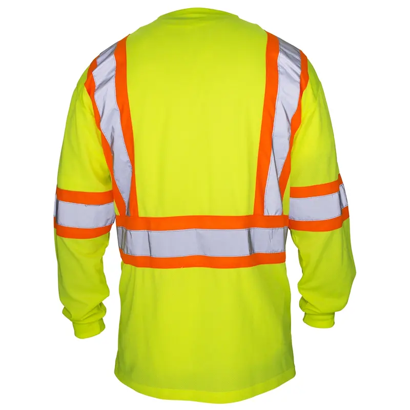 Class-2 Long Sleeve Reflective Yellow T-Shirt, Large Sas690-1609 Sas Safety 1