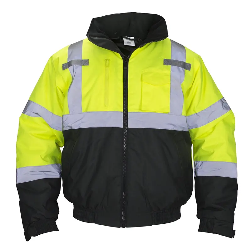 Class-3 Hooded Reflective Yellow Bomber Jacket, Size Sas690-1511 Sas Safety 1