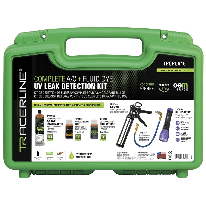 Complete A/C And Fluid Dye Uv Leak Detection Kit Tratpopuv16 Tracer Products 1