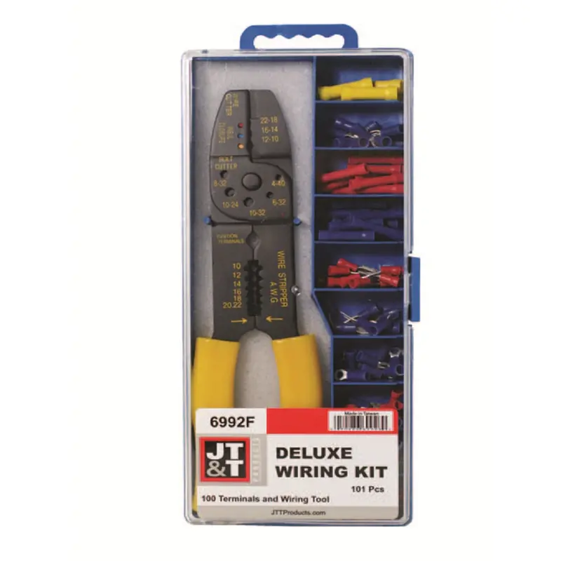 Deluxe Vinyl Terminal Assortment Kit W/Tool 101Pcs Jtt6992f The Best Connection 1