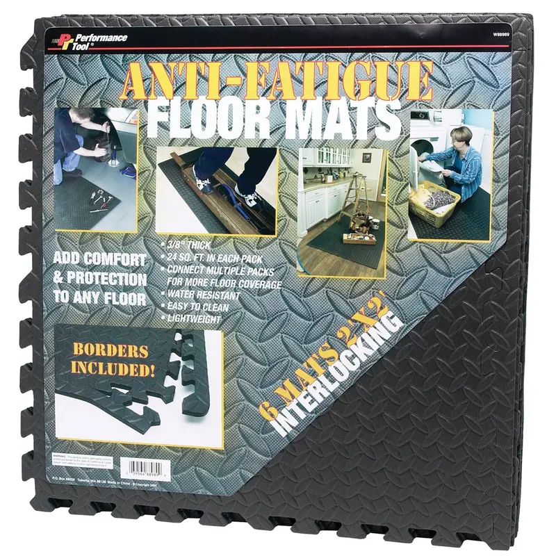 Diamond Shape 2' X 2' Interlocking Anti-Fatigue Mats (Pack Of 6) Wlmw88989 Wilmar Corp. / Performance Tool 1