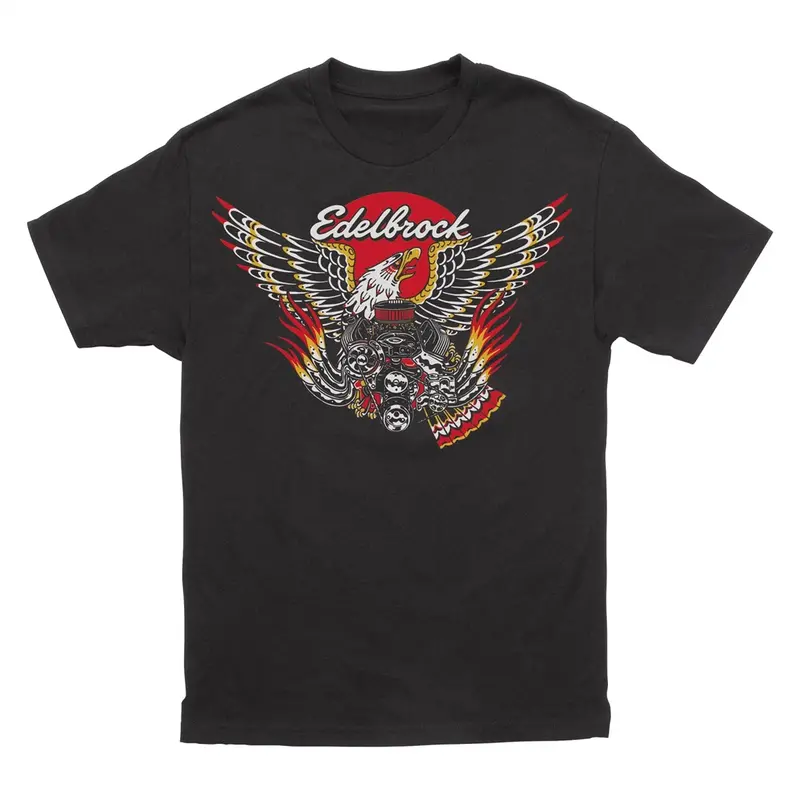 Edelbrock Crate Eagle Black T-Shirt, Small Edl289322 Edelbrock 1