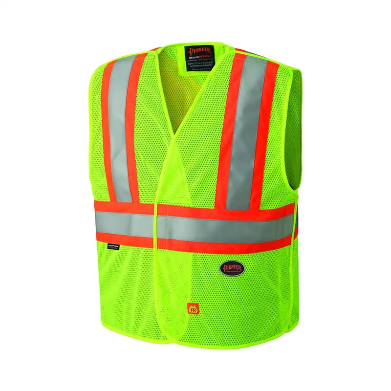 Flame Resistant Hi-Viz Vest - Hi-Viz Yellow/Green - Size 4X/5X Srwv2510860u-45Xl Surewerx Usa 1