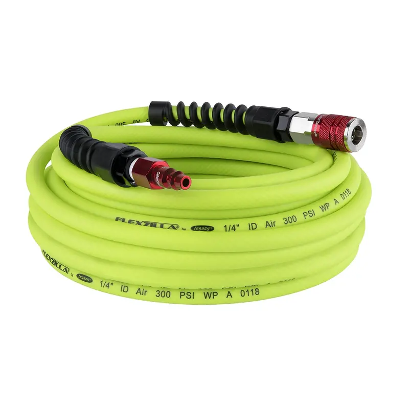 Flexzilla Pro Air Hose, 1/4" X 50', With Colorconnex Coupler And Plug, Type D, Red Leghfzp1450yw2-D Legacy Manufacturing 1