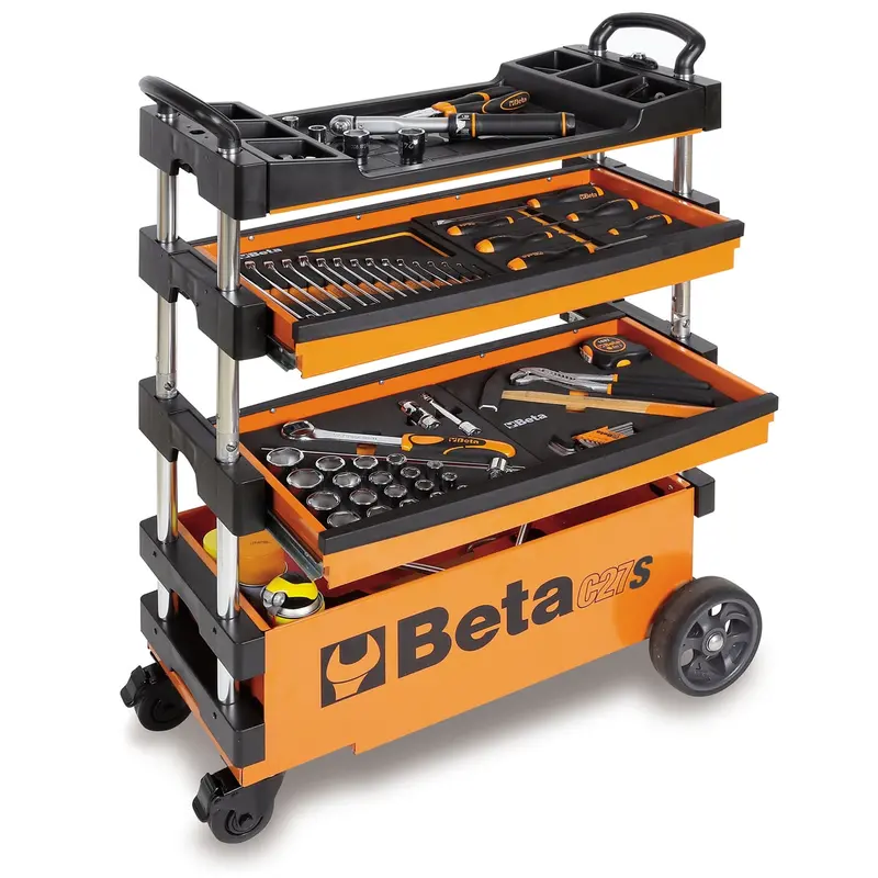 Folding Tool Trolley, Orange Bta027000201 Beta Tools Usa 1