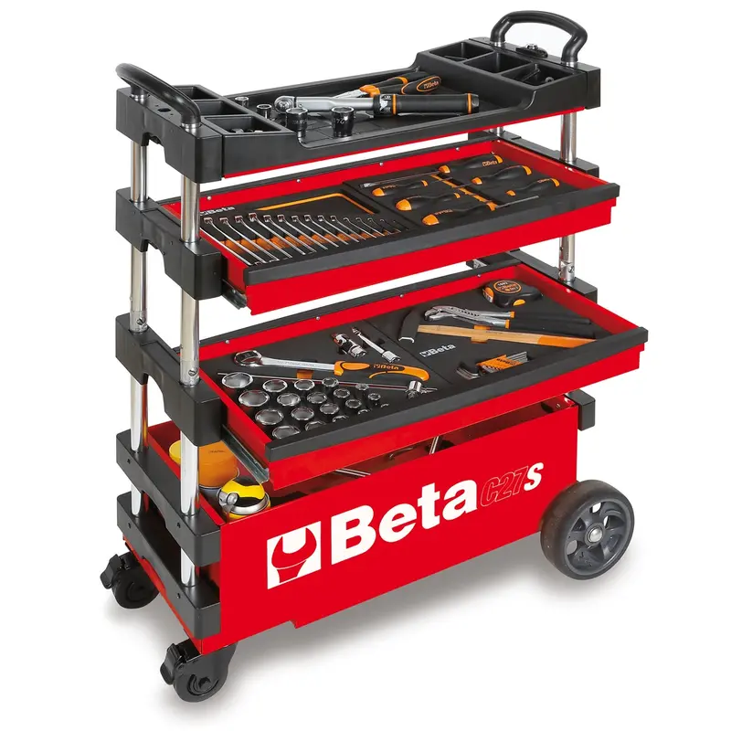 Folding Tool Trolley, Red Bta027000203 Beta Tools Usa 1