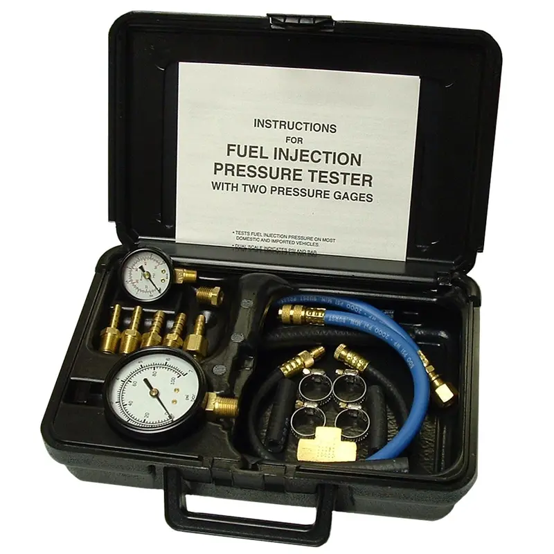 Fuel Injection Pressure Tester With Two Gages In Molded Plastic Storage Case Sgt33980 Sg Tool Aid 1