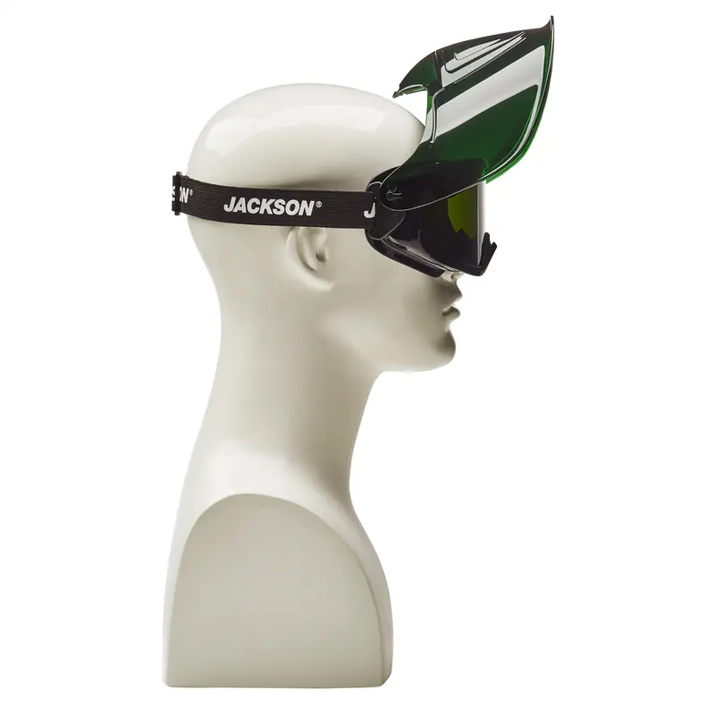 Gpl500 Premium Goggle With Flip-Up Detachable Face Shield -Green Body- Shade 3 Ir Lens - Anti-Fog Srw21001 Surewerx Usa 1