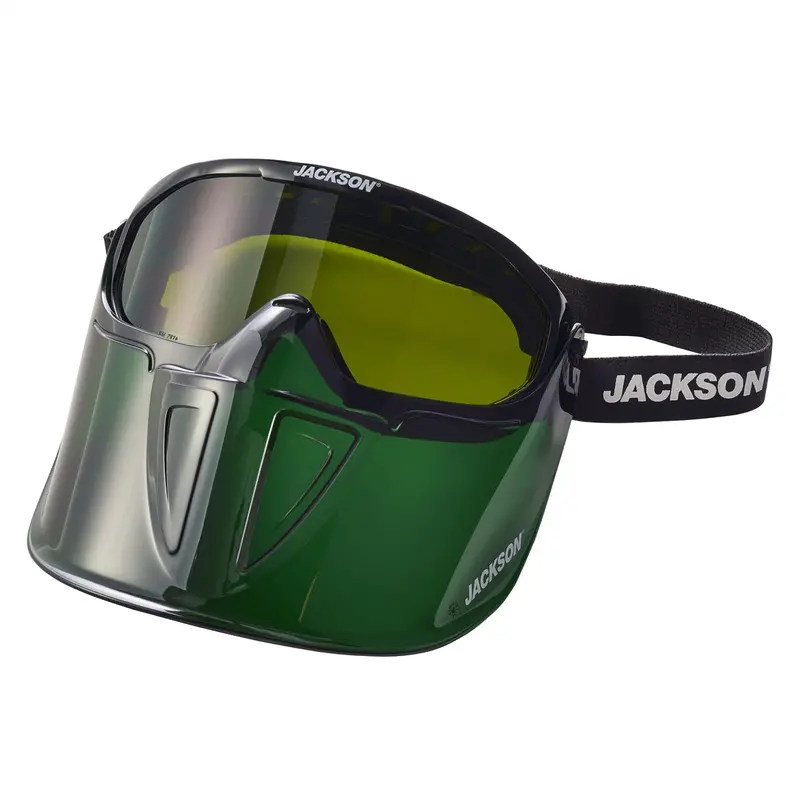 Gpl500 Premium Goggle With Flip-Up Detachable Face Shield -Green Body- Shade 5 Ir Lens - Anti-Fog Srw21002 Surewerx Usa 1