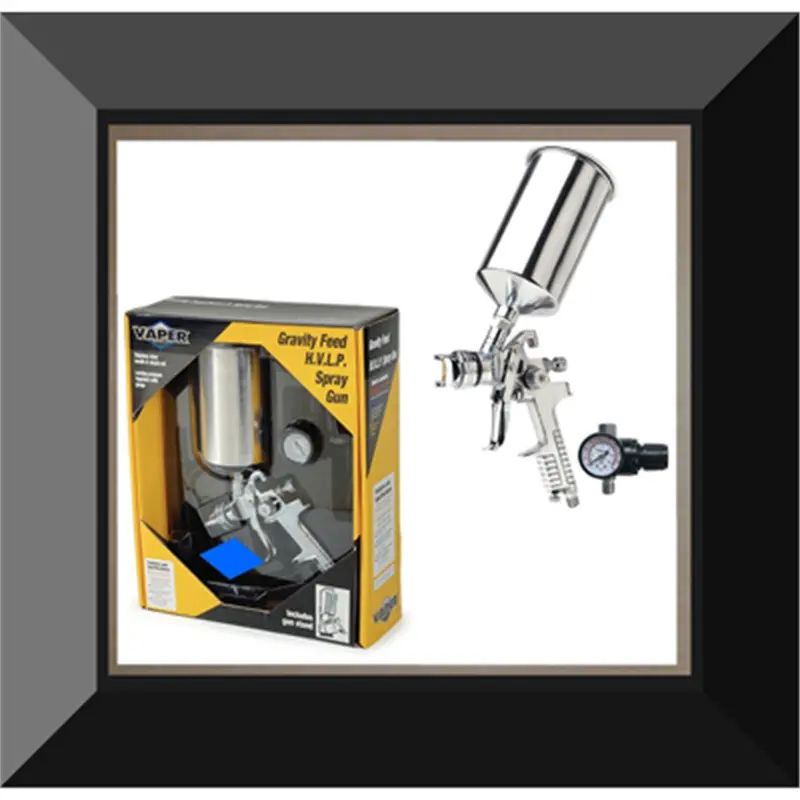 Gravity Feed Hvlp Paint Spray Gun, 2.0Mm, Locking Pressure Regulator, 1000 Ml Aluminum Paint Cup Tit19120 Titan 1