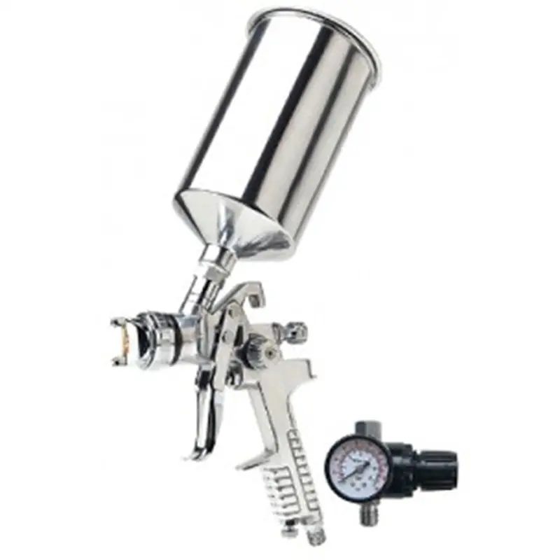 Gravity Feed Hvlp Paint Spray Gun, 2.3Mm, Locking Pressure Regulator, 1000 Ml Aluminum Paint Cup Tit19123 Titan 1