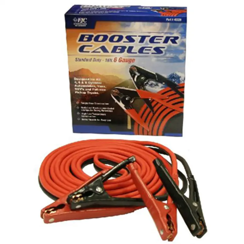 Heavy Duty Battery Booster Cables, 16 Foot, 6 Gauge, With 600 Amp Clamps Fjc45229 Fjc, Inc. 1