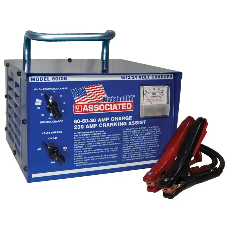 Heavy Duty Commerical Portable Battery Charger, 6/12/24 Volt Aso6010b Associated 1