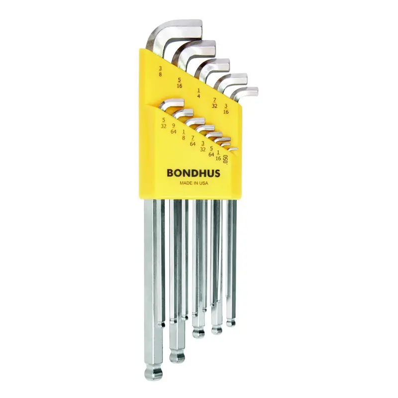 Hex Ball End Wrench Set, 13 Piece, .050" To 3/8", Stubby, L Shape, Briteguard, In Twist-To-Lock Case Bnd16737 Bondhus Corp. 1
